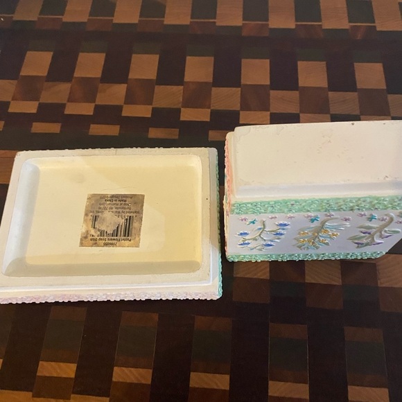 Vintage Shabby Chic Pastel Floral Embossed Decorative Toothbrush & Soap Dish - Picture 15 of 15